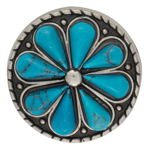 Turquoise Flower Concho 1 1/4"