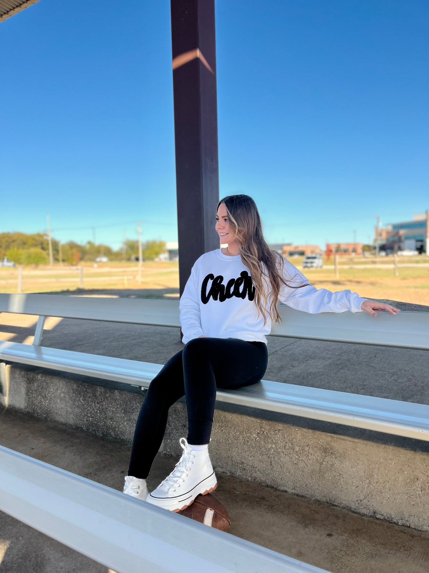 Cheer Sweatshirt White With Black