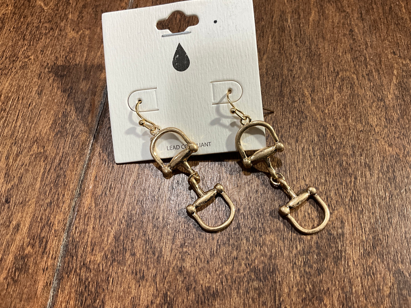 Gold Dangle Bit Earring