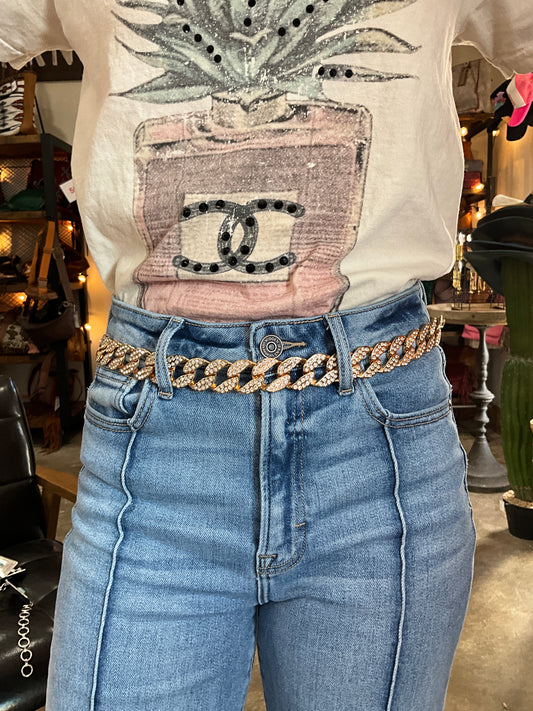 Gold Stone Chain Belt