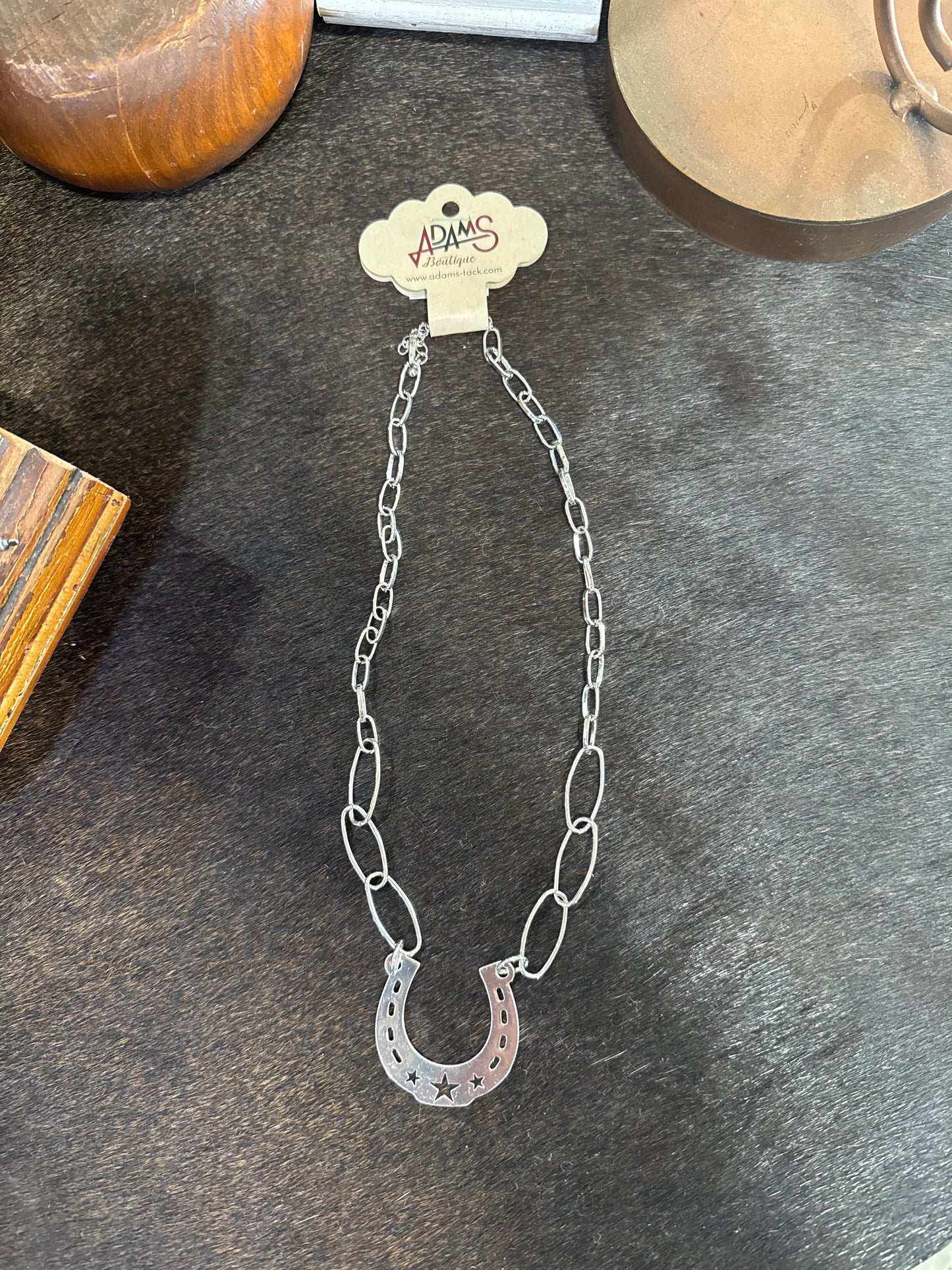 Silver Large Horseshoe Necklace