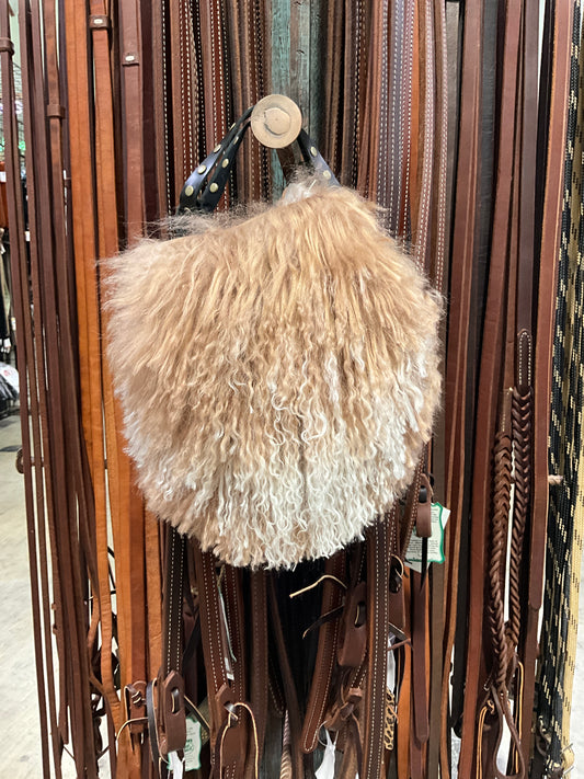 Wristlet | Taupe Tibetan Wool - GOLD