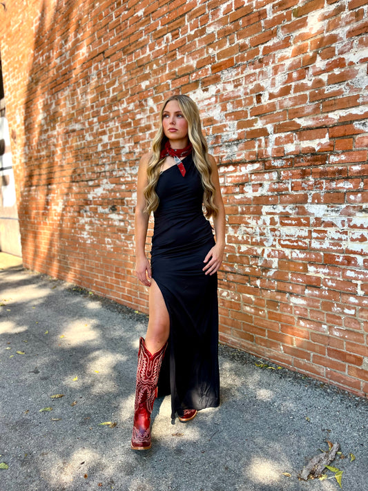 One Shoulder Satin Dress