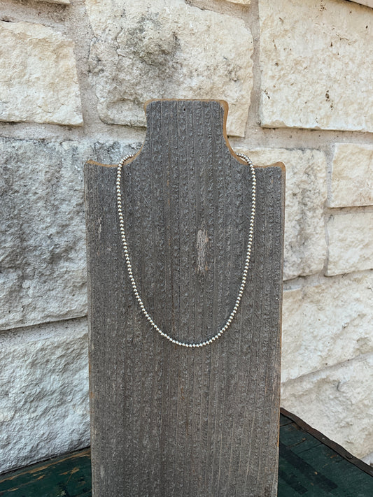 Petite Silver Pearls Necklace (3mm)