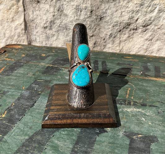 Ernest Hawthorne Turquoise & Sterling Silver Ring Size 7.5