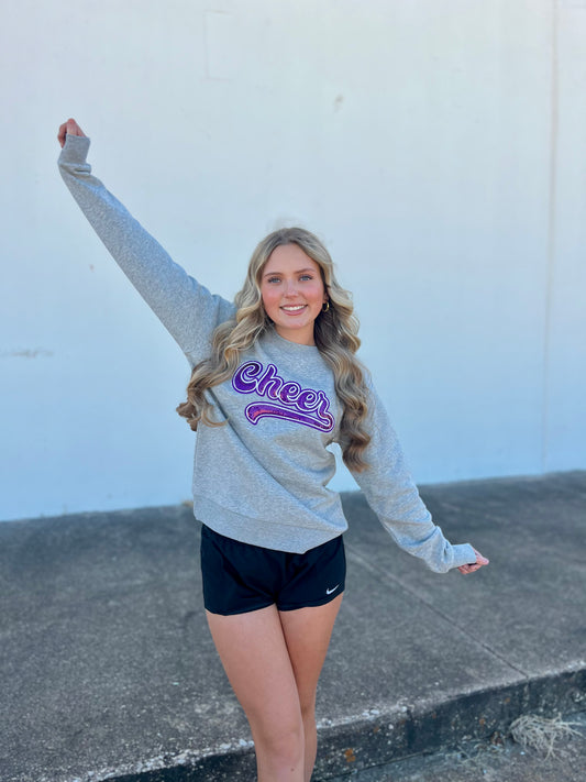 Sequin Cheer Sweatshirt Purple