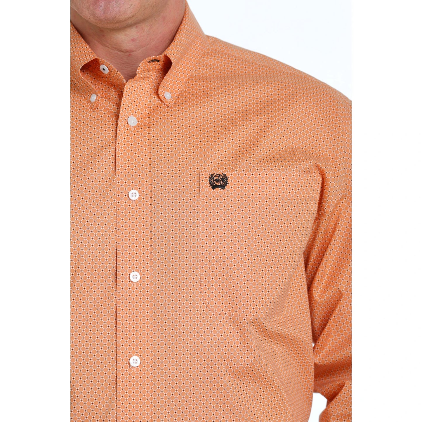 CINCH MENS ORANGE PRINT L/S
