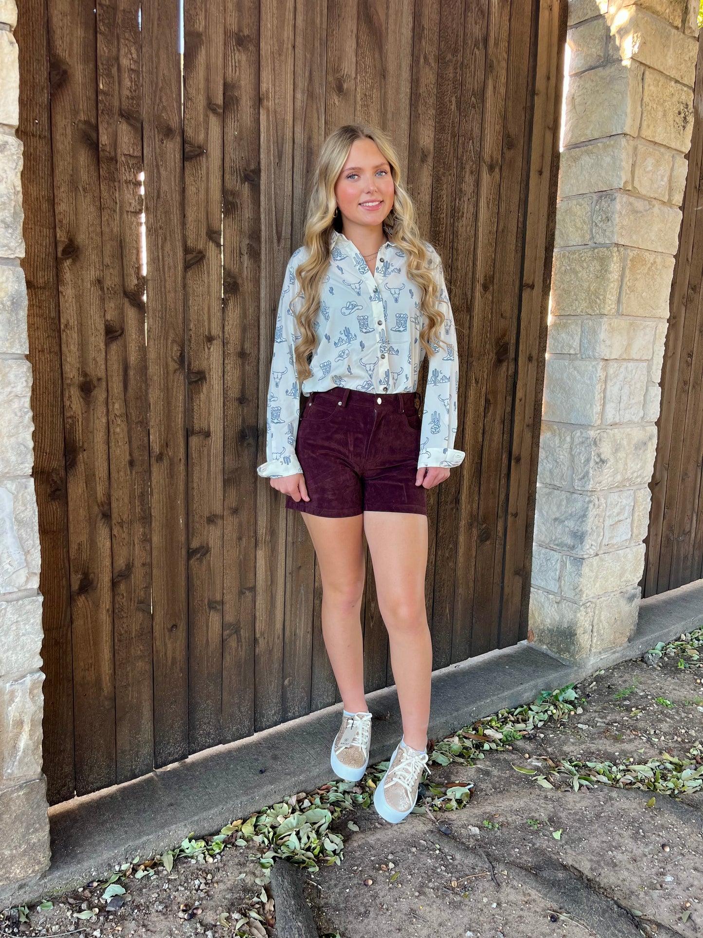 Suede High-Rise Shorts