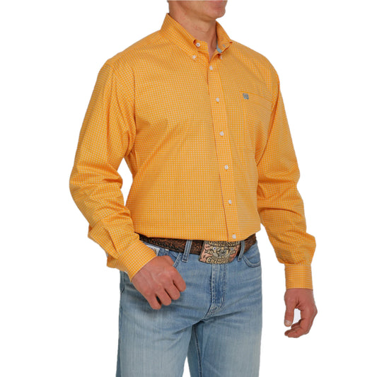 Mens L/S Orange Print Shirt