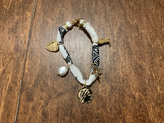 Handkerchief White Bracelet w/ Charms