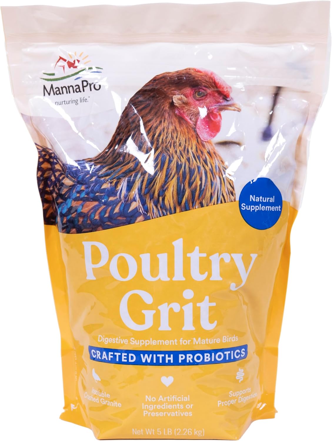 MANNA PRO POULTRY GRIT W/ PROBIOTICS - 5LB