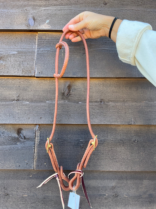 Double Buckle Slip Ear Headstall (Natural)