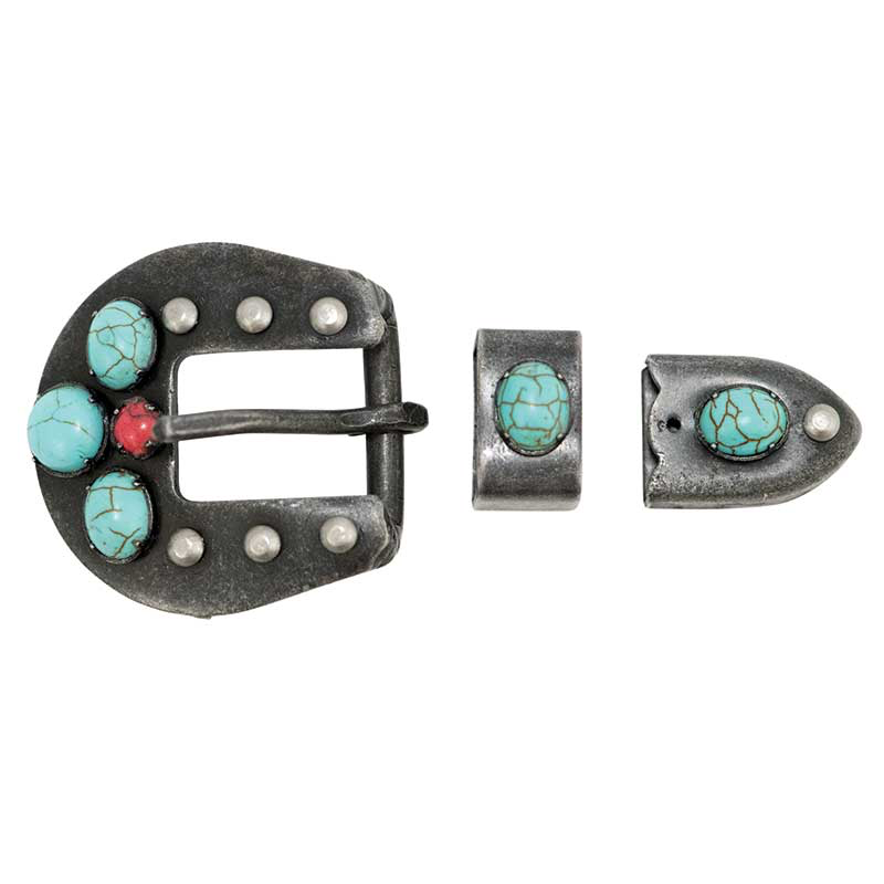 SOUTHWEST DARK GREY STEEL BUCKLE SET