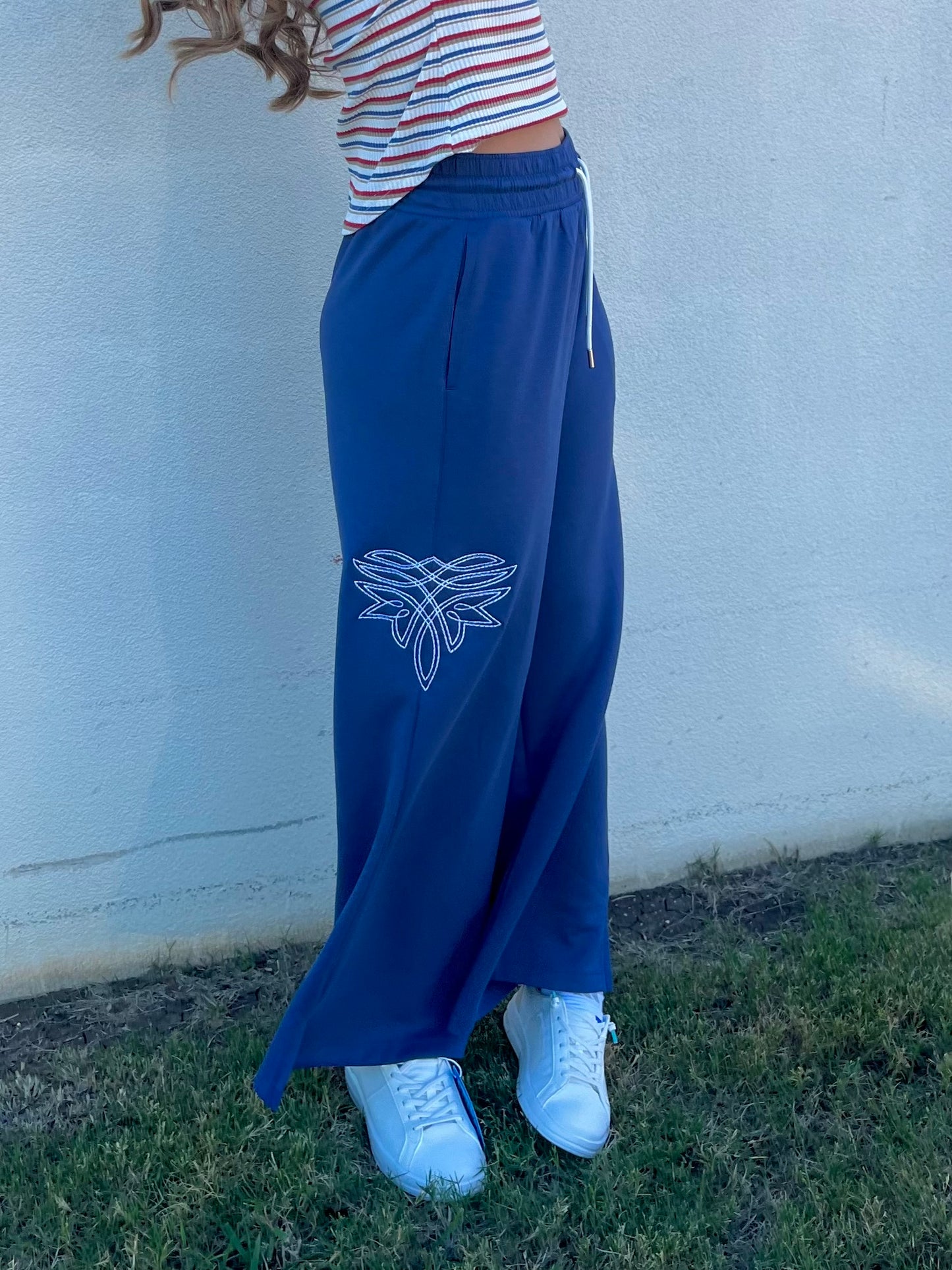 Scuba Drawstring Pants W/ Boot Stitch