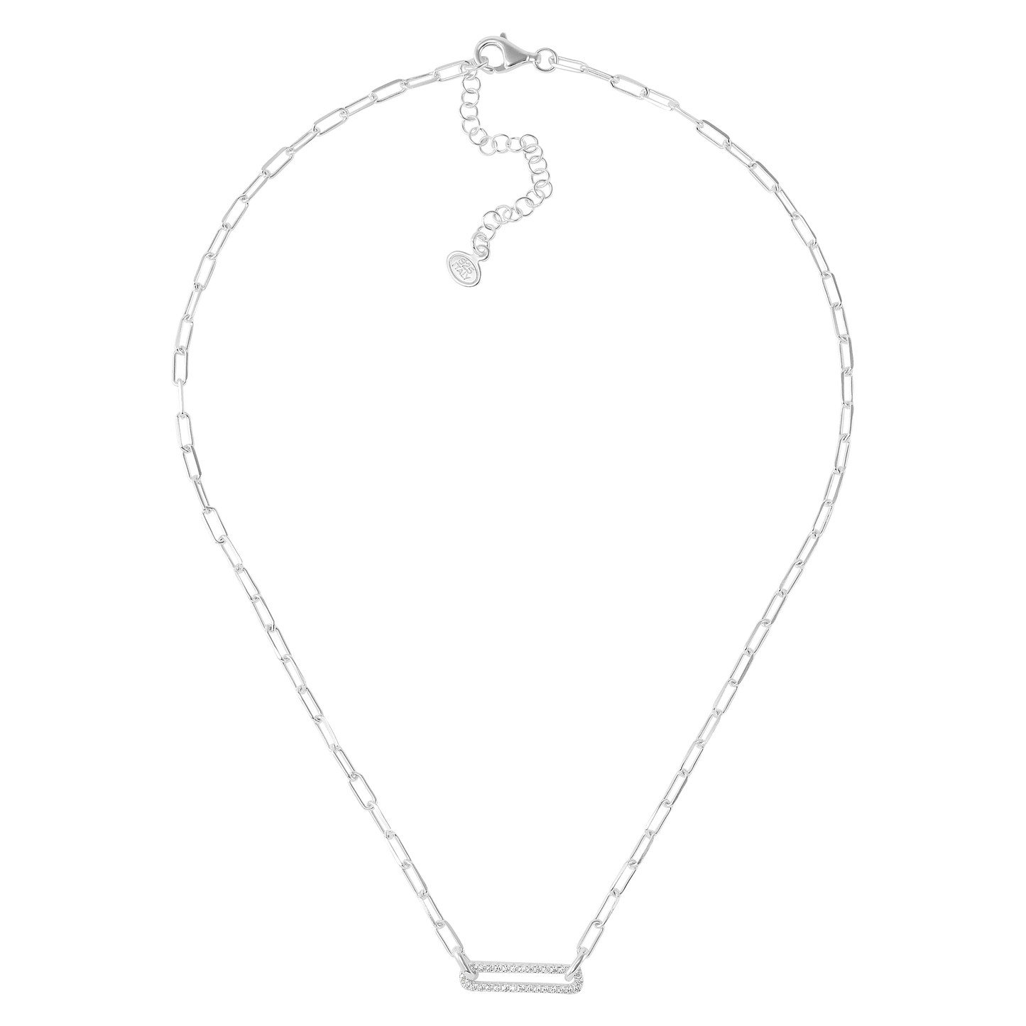 Coupled Together Cubic Ziconia Sterling Necklace