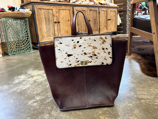 American Darling Leather Backpack W/ Cowhide
