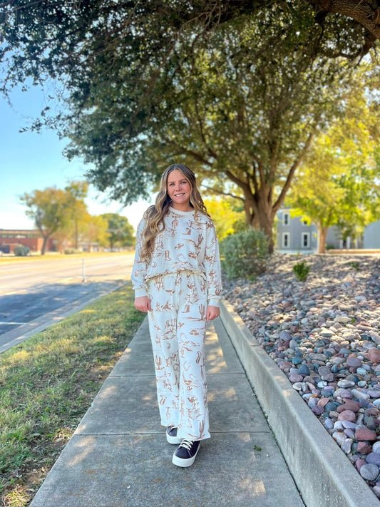 Western Print Jogger Set