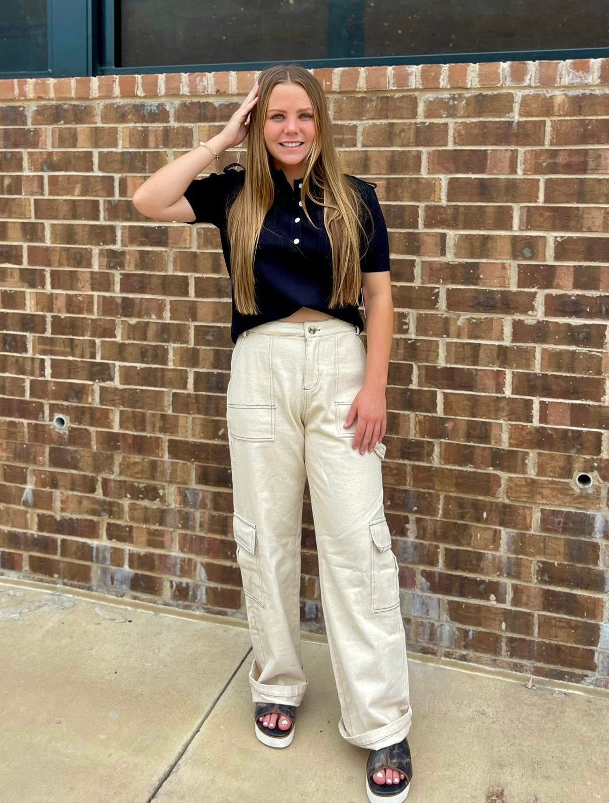 Solid Cargo Pants Oatmeal