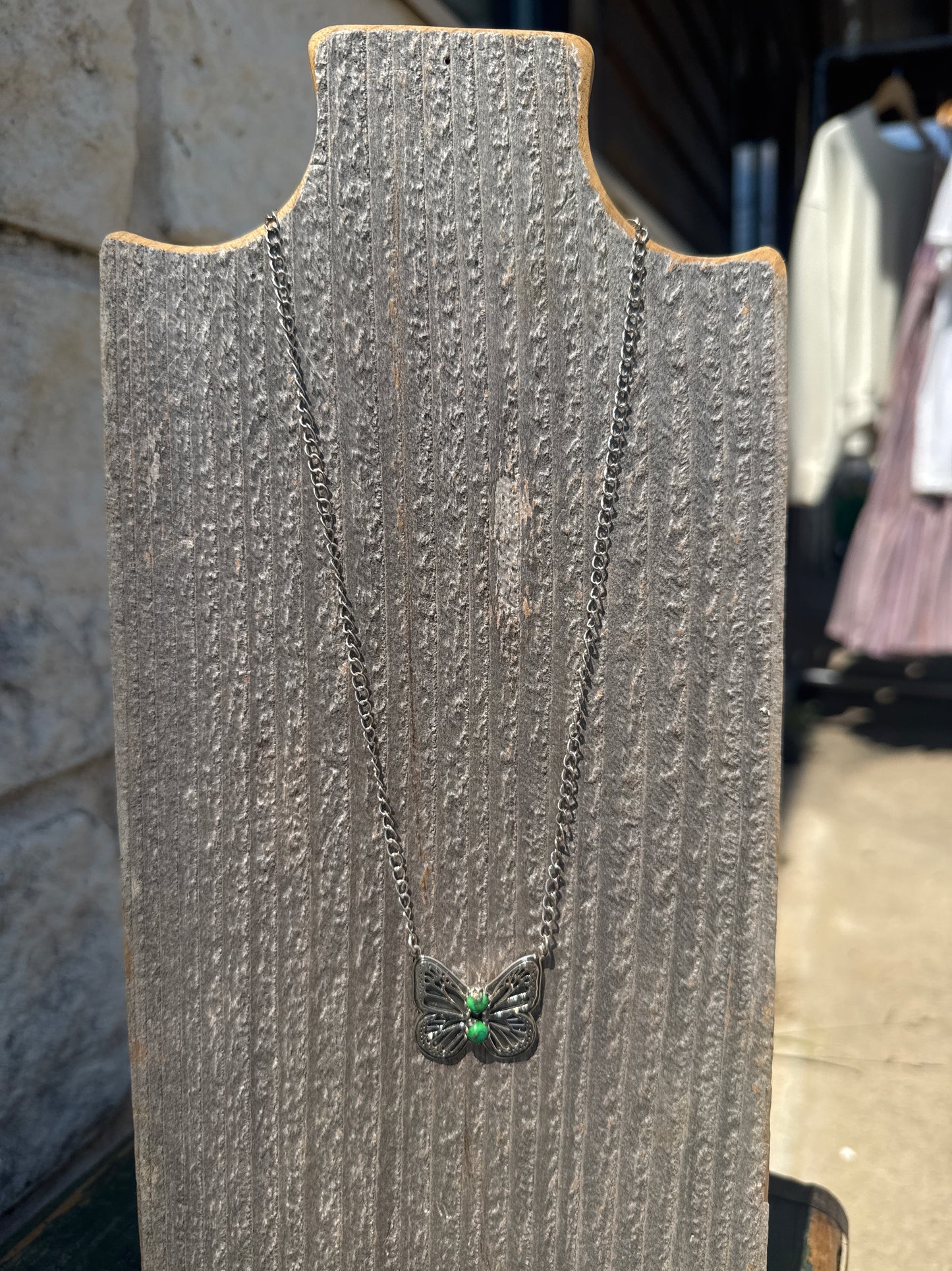 Handmade Sterling Silver Peacock Dahlia Turquoise Necklace with Signed Nizhoni
