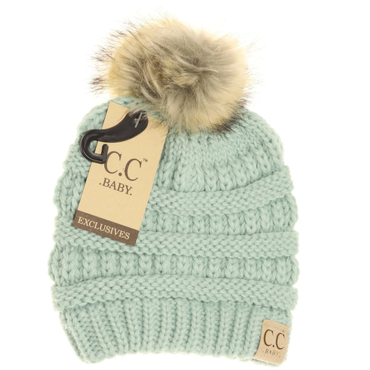 BABY FUR POM BEANIE