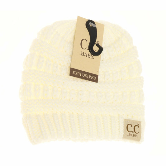 SOLID BABY BEANIE IVORY