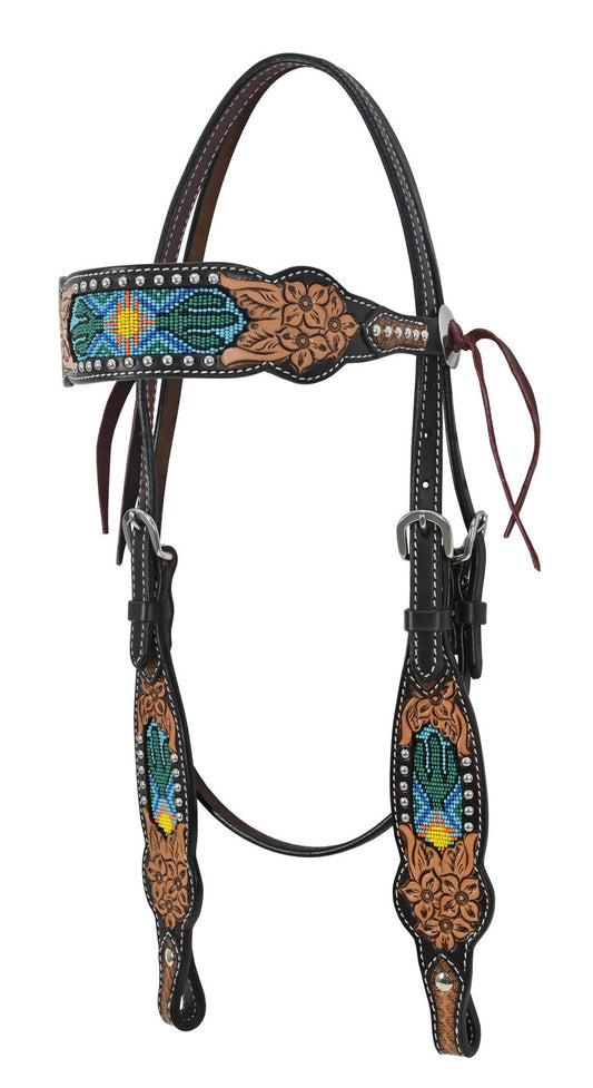 BB Beaded Cactus Inlay & Slotted Concho