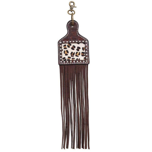 Gator and Leopard Hair W/ Suede Fringes Saddle Charm