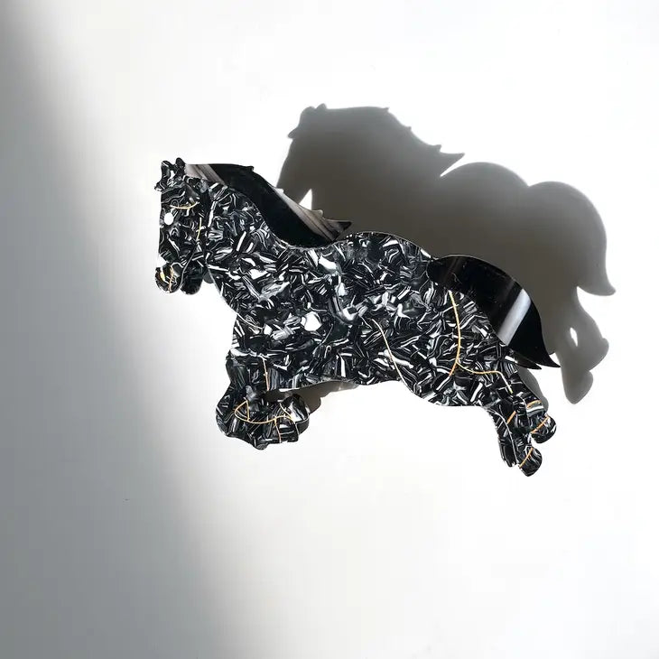 Hand-Painted Horse Claw Hair Clip