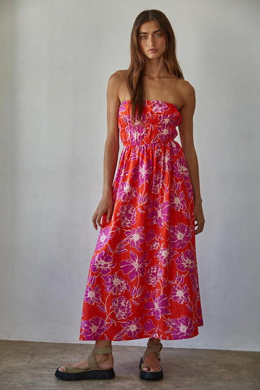 Orange Maui Strapless Dress