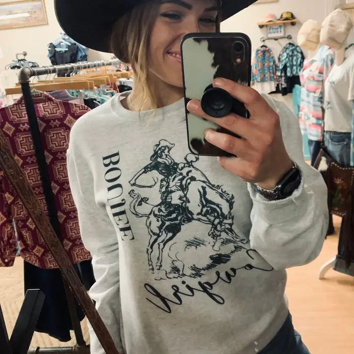 Boujee Cowgirl Western Graphic Sweatshirt