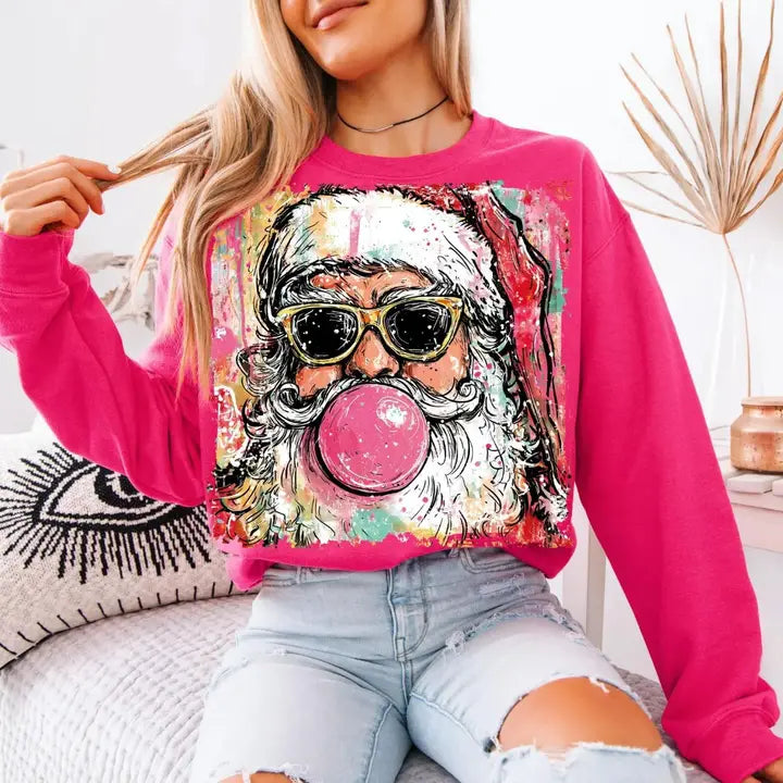 Bubblegum Santa Sweatshirt
