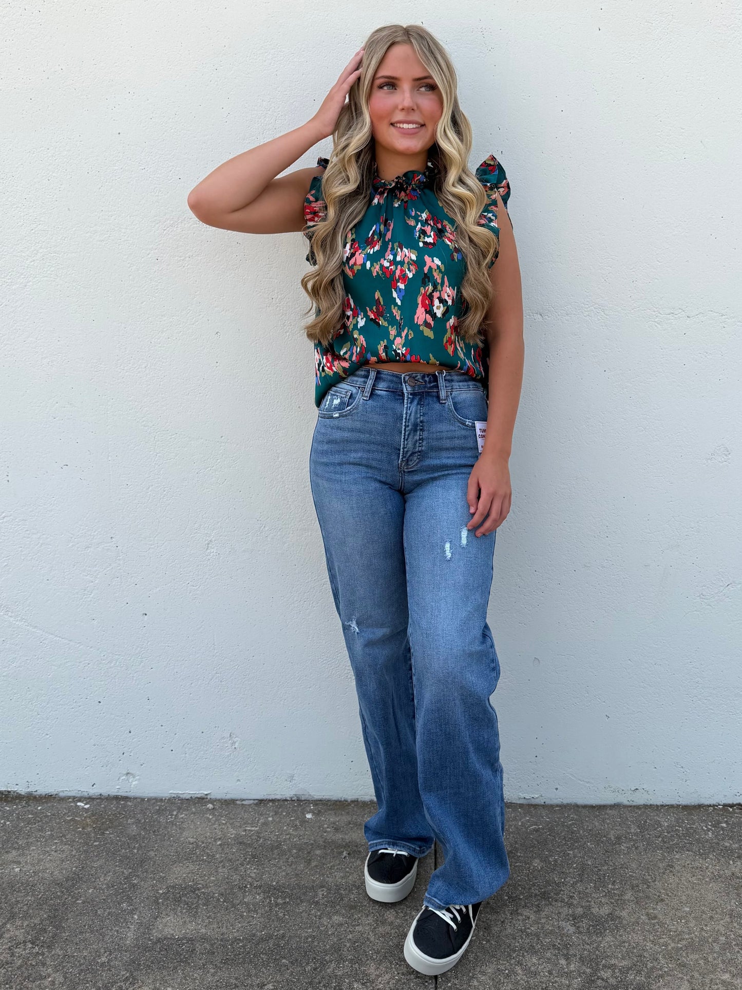 Tummy Control High Rise Wide Leg Jeans