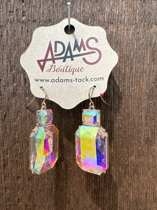 Small & Large Rectangle Rhinestone Earring