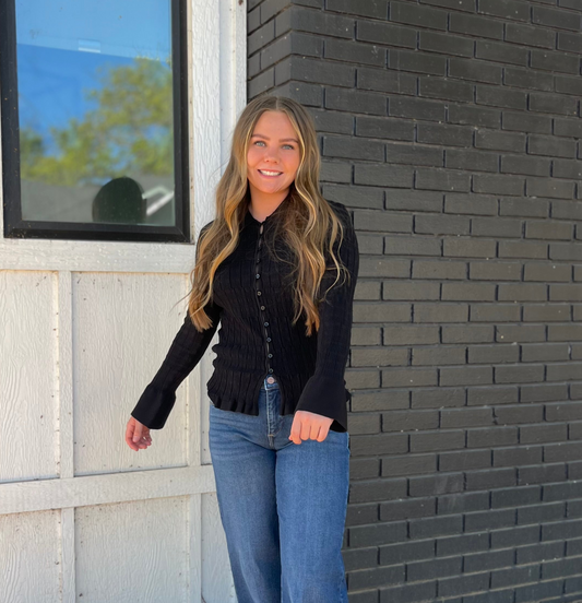 Knitted Collar Cardigan