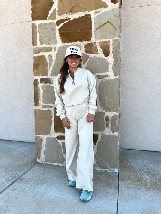 Luxe Scuba Pullover & Wide-Leg Lounge Pants Set