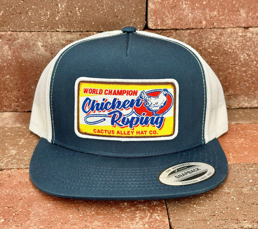 "Chicken Choking"- Navy/White Mesh Trucker Snapback