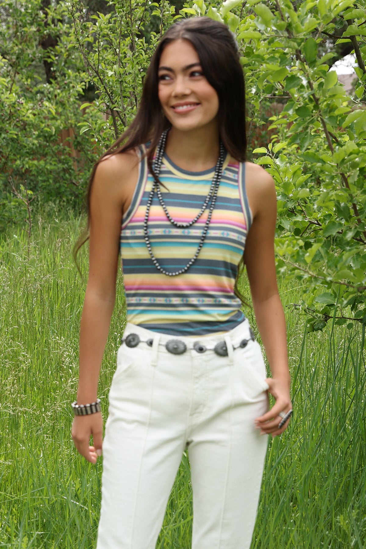 Womens Cruel Girl Western Print Tank
