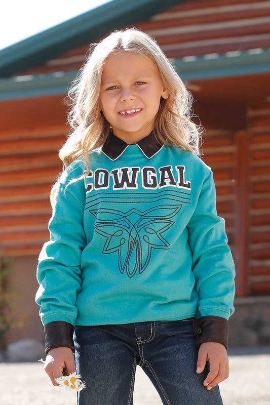 Cruel Girl Girls Sweatshirt Turquoise Bootstitch