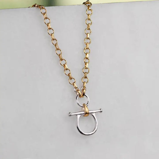 Chelsea - Two Tone Equestrian Horse Bit Necklace
