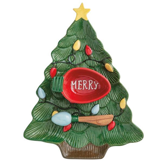 Christmas Tree Chip And Dip Set