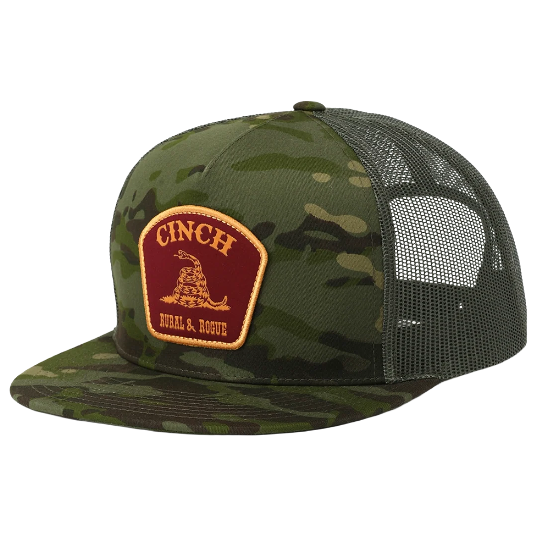 Cinch Men's Olive Green Camo Trucker Cap
