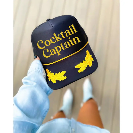 Cocktail Captain Black Trucker Hat