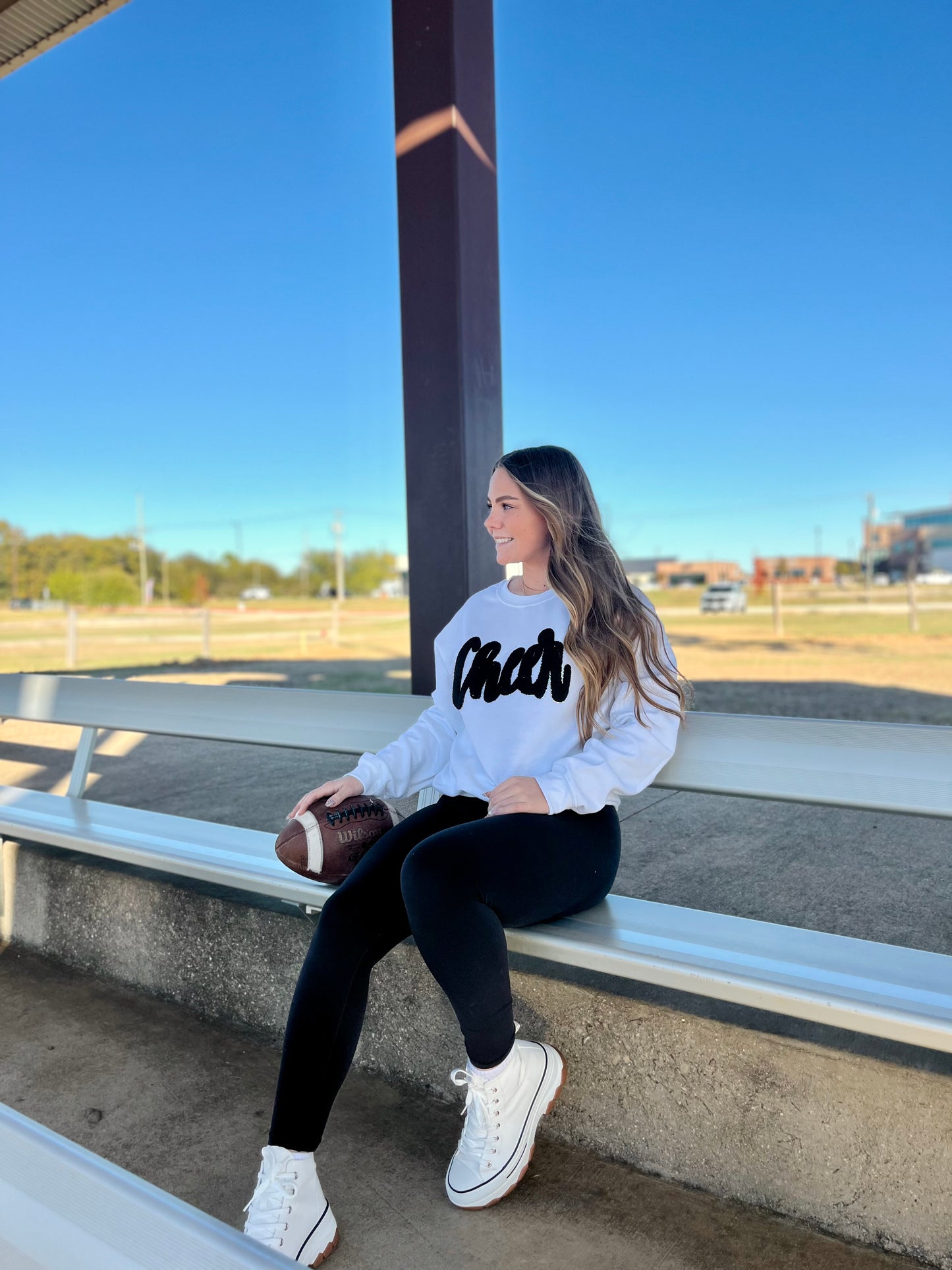 Cheer Sweatshirt White With Black