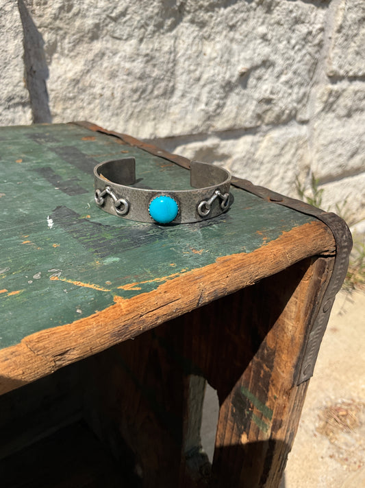 Snaffle Bit and Turquoise Cuff