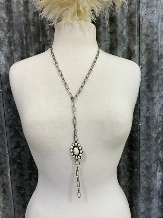 LARIAT CONCHO NECKLACE