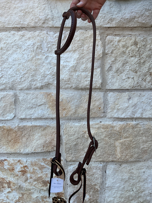 5/8" Single Steel Buckle Slip Ear Headstall (Dark Oil)