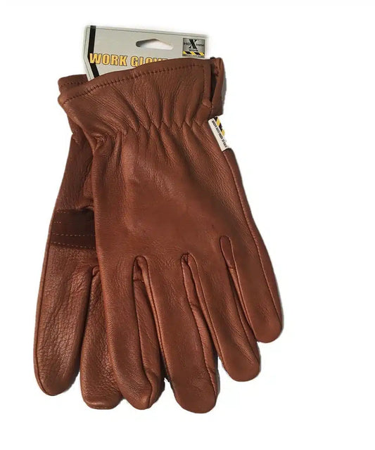 MENS HD XTREME DEERSKIN WORKING GLOVES - BROWN