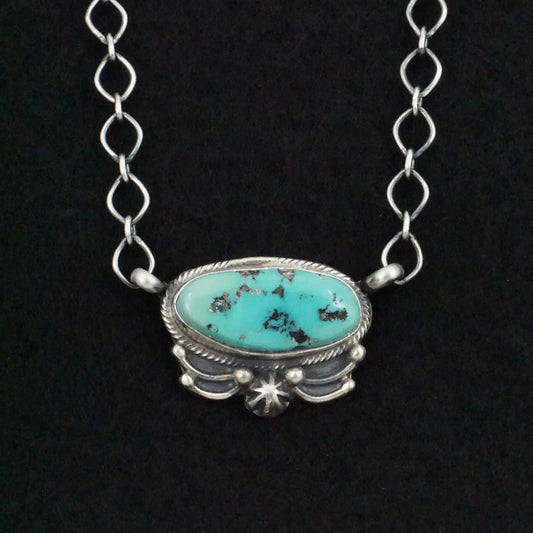 Kathleen Livingston Turquoise & Sterling Silver Necklace 19"