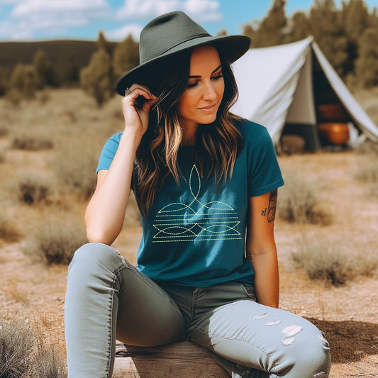 Bootstitch Teal Tee