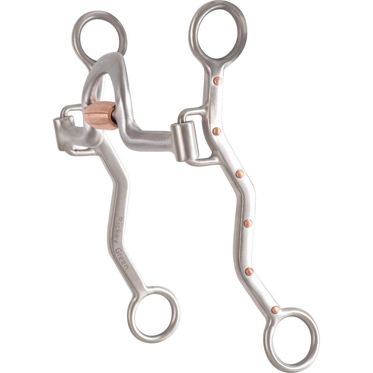 RICKEY GREEN SHANK ROPING BIT WITH GENTLE SETTER PORT ROLLER